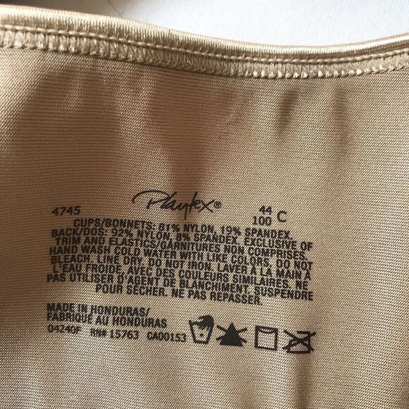 NEW Playtex 4745 18 Hour Wire Free Full Support Bra 44C Nude Beige Ultimate Lift - Picture 3 of 9